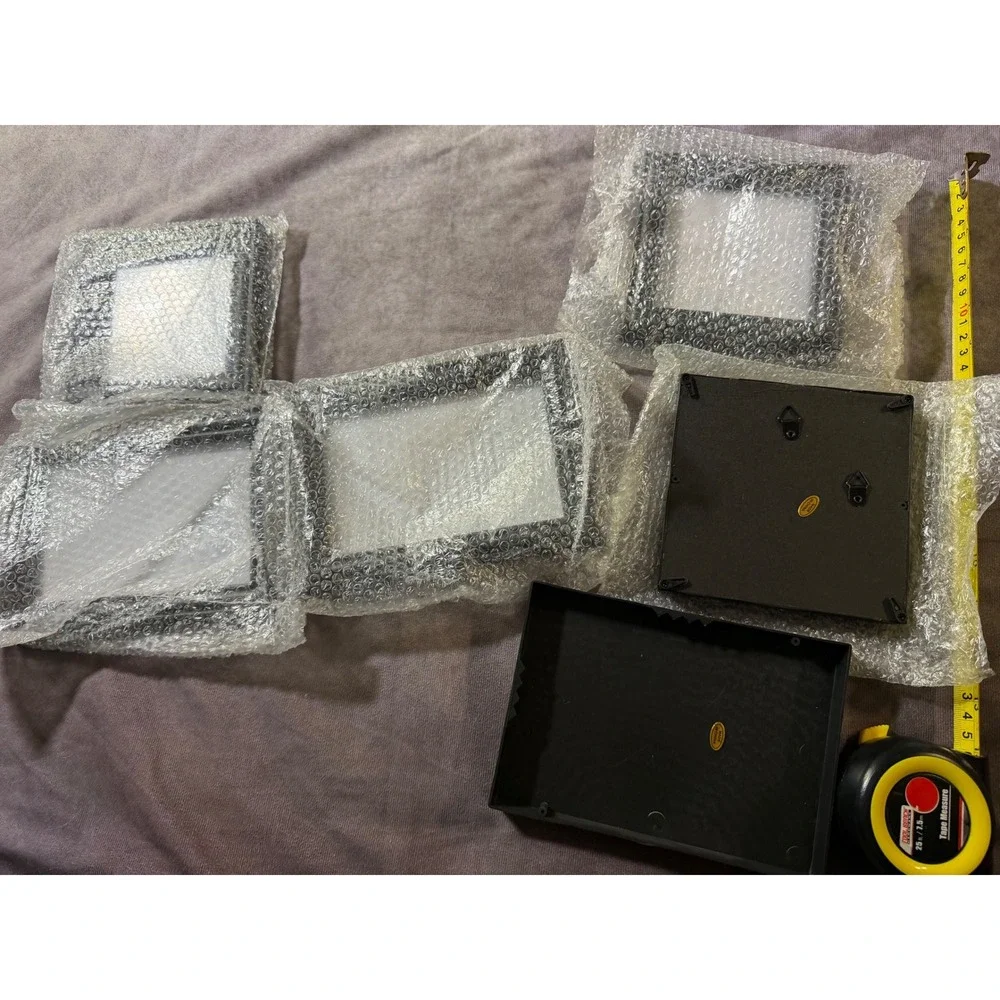 Lot of 6 Black Picture Frames Gallery Wall Set Various Sizes Rectangular Square